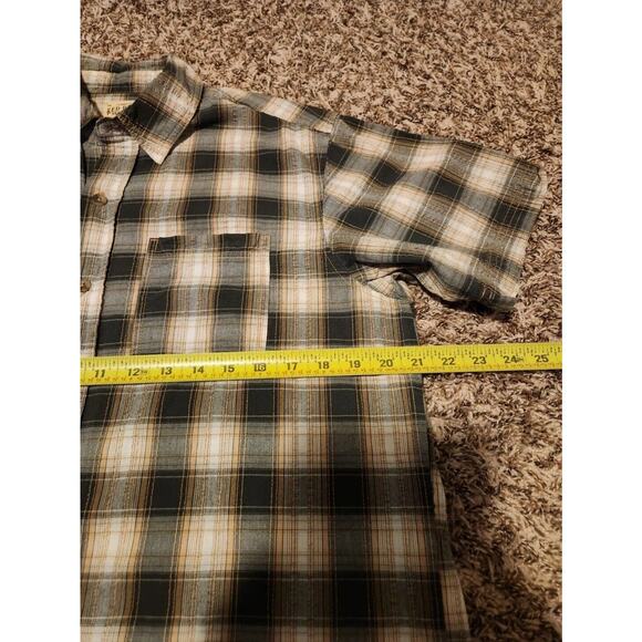 Red Head Men’s L Plaid Short Sleeve Button Up Shirt Blue Gray Outdoor EUC - Picture 6 of 9